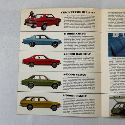 Plymouth Cricket Car Sales Brochure Catalog Canadian Formula S Coupe Sedan Wagon