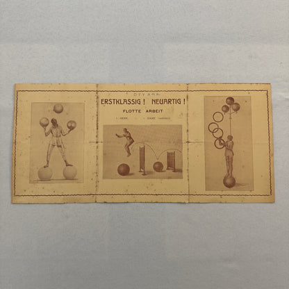 Circus Juggling Balancing Acrobat Act Ottare Vintage Brochure Advertising