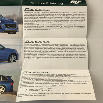 RUF Dakara Porsche Cayenne SUV Sales Brochure Catalog Advertising