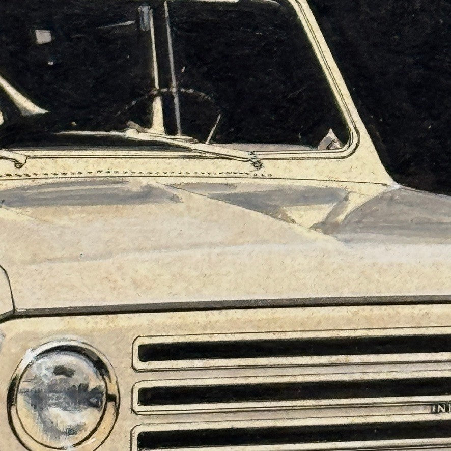 International Scout Illustration Art Drawing Robert Preis Vintage Truck