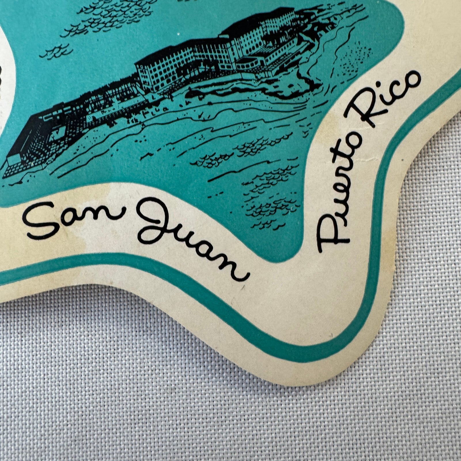 Vintage Hotel Travel Luggage Label Condado Beach Hotel San Juan Puerto Rico