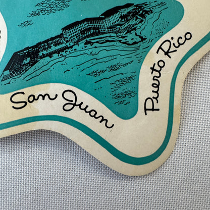 Vintage Hotel Travel Luggage Label Condado Beach Hotel San Juan Puerto Rico