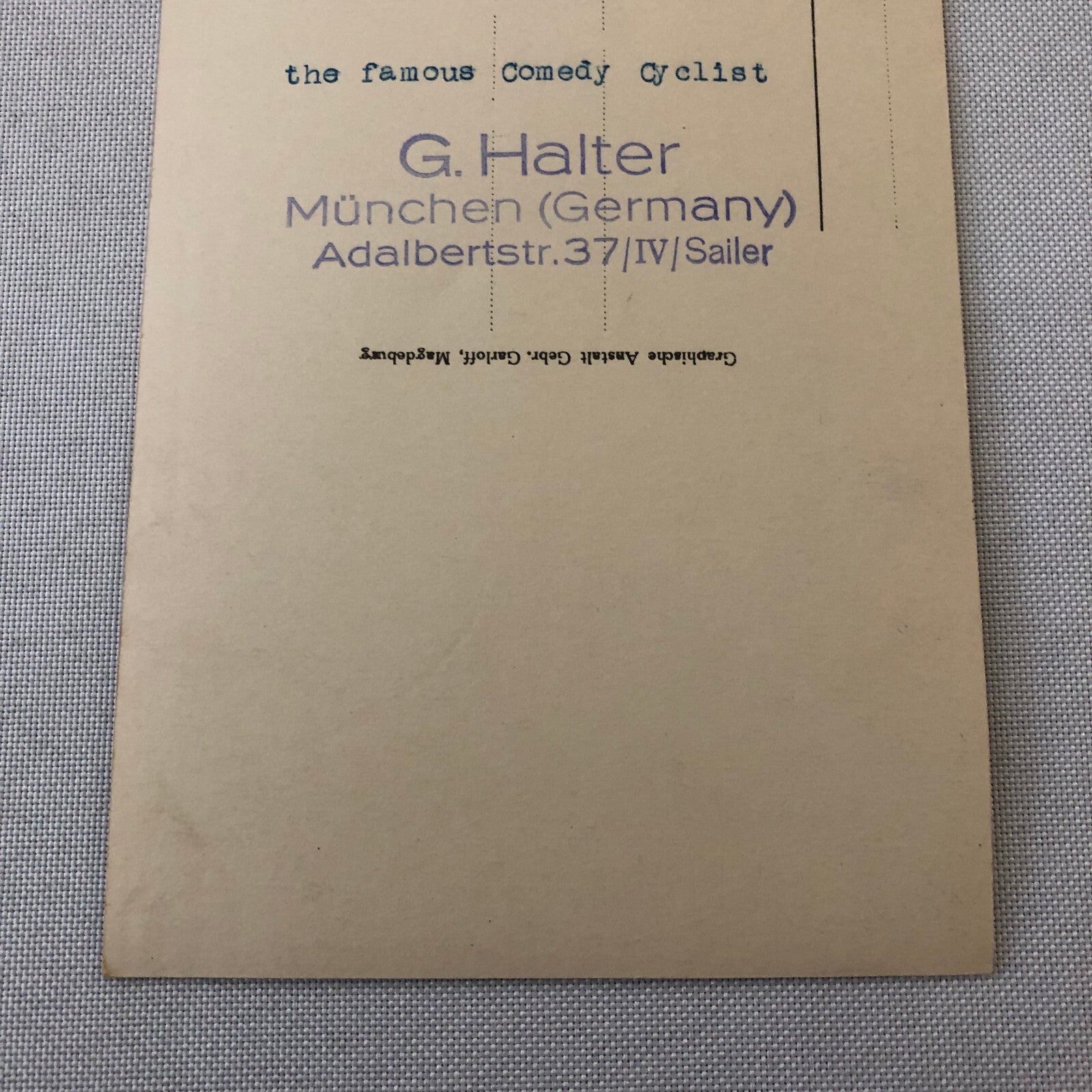 Circus Performer Clown Unicycle Real Photo Postcard RPPC L.G. Halter Comedy