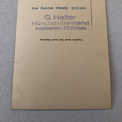 Circus Performer Clown Unicycle Real Photo Postcard RPPC L.G. Halter Comedy