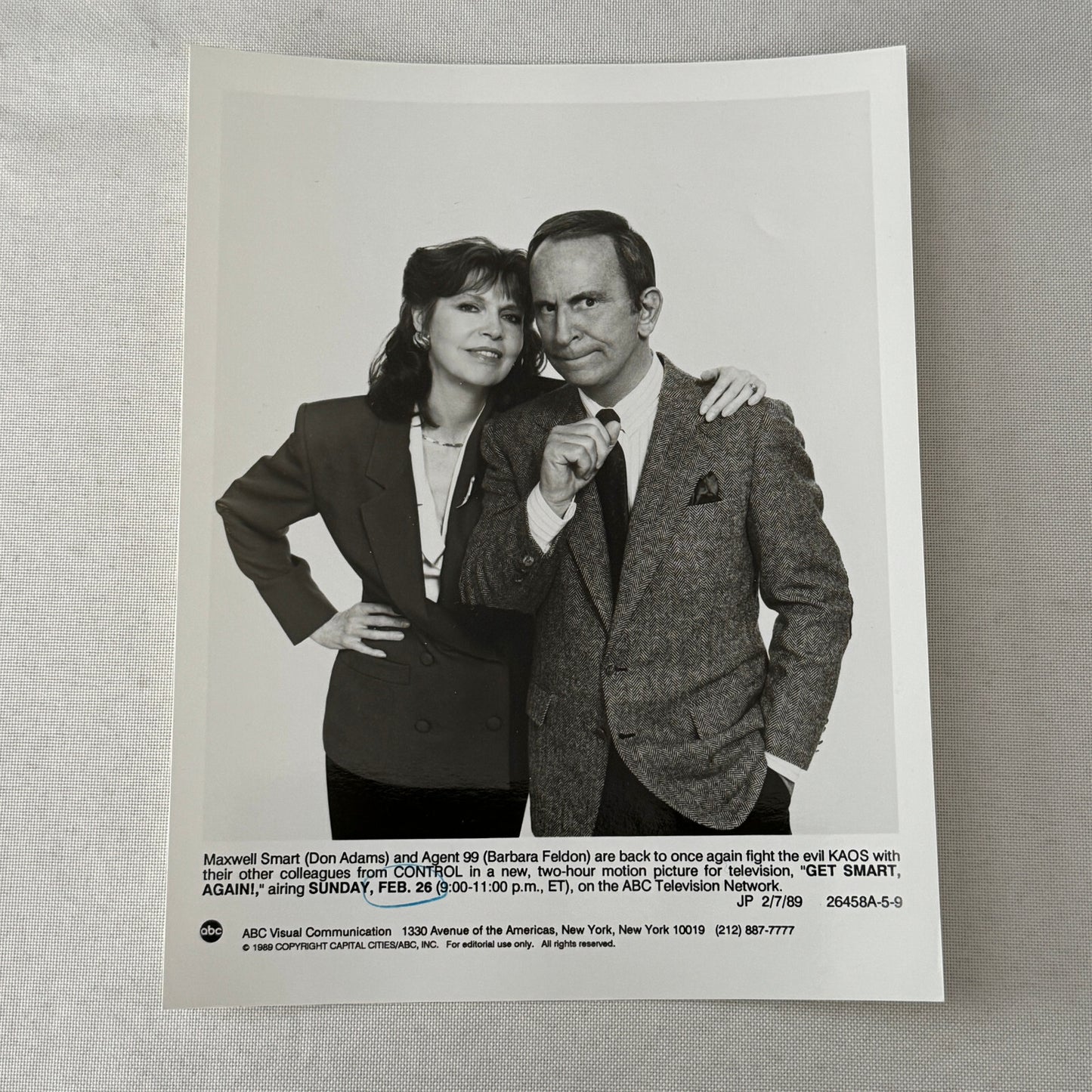 Get Smart Television TV Press Photo Photograph Don Adams Barbara Feldon 1989