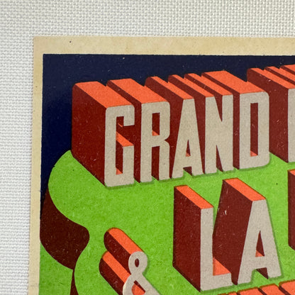 Vintage Travel Luggage Label Grand Hotel & La Pace Montecatini Terme Italy