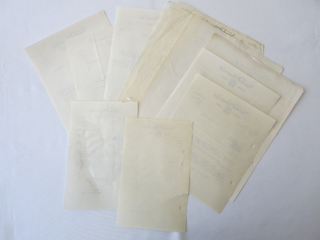 1946 - 1959 Vauxhall Car Company Letter Letterhead Document Lot of 12