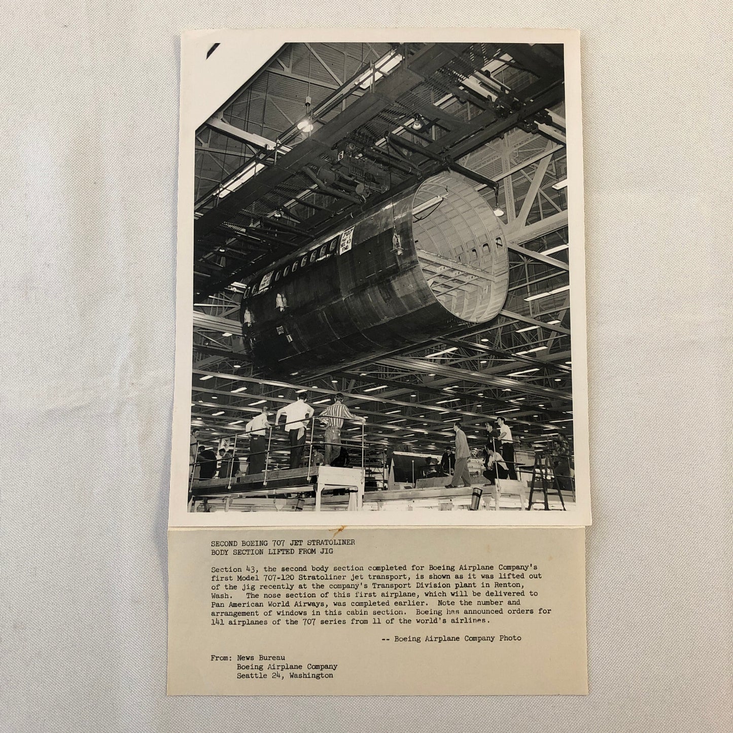 Vintage Boeing Airplane Company Factory Press Photo Model 707 - 120 Stratoliner 