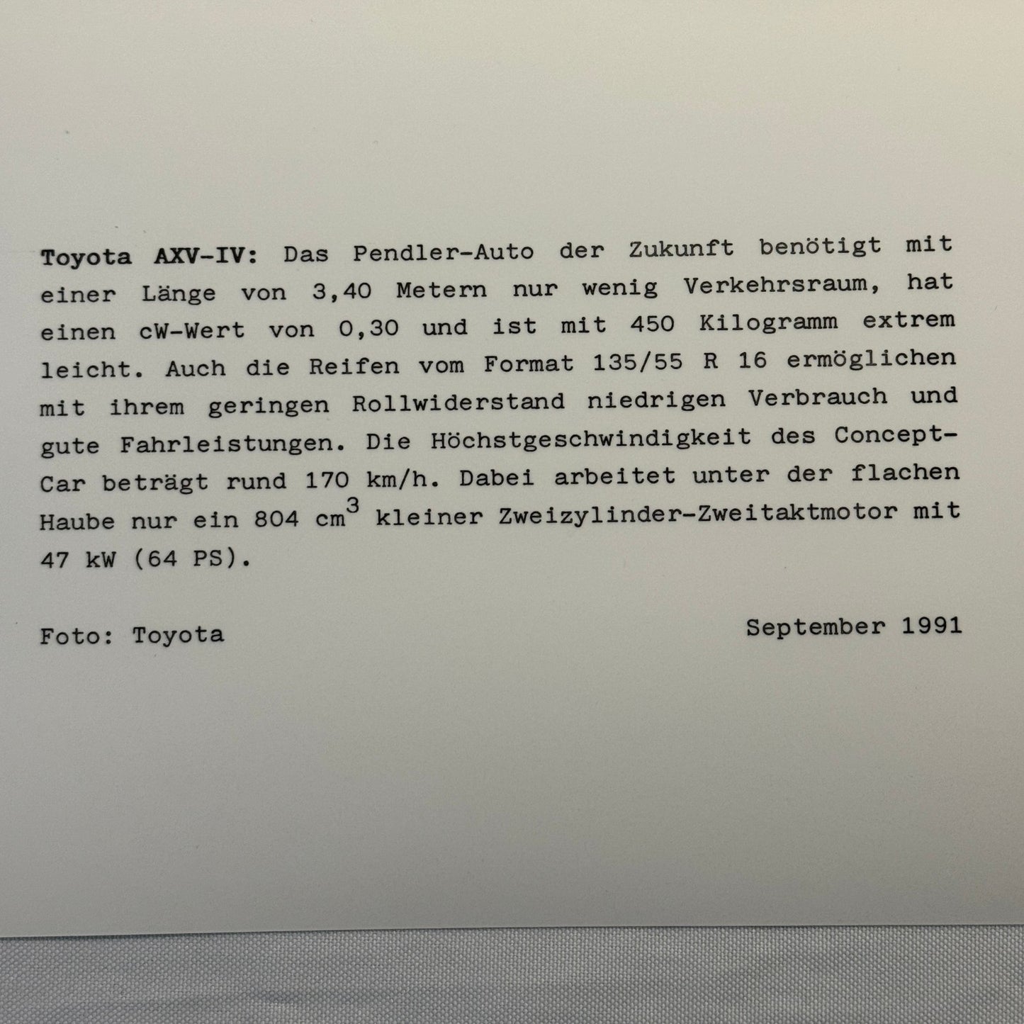 1991 Toyota Concept Car Photo Photograph Print Lot 7x Toyota AXV IV