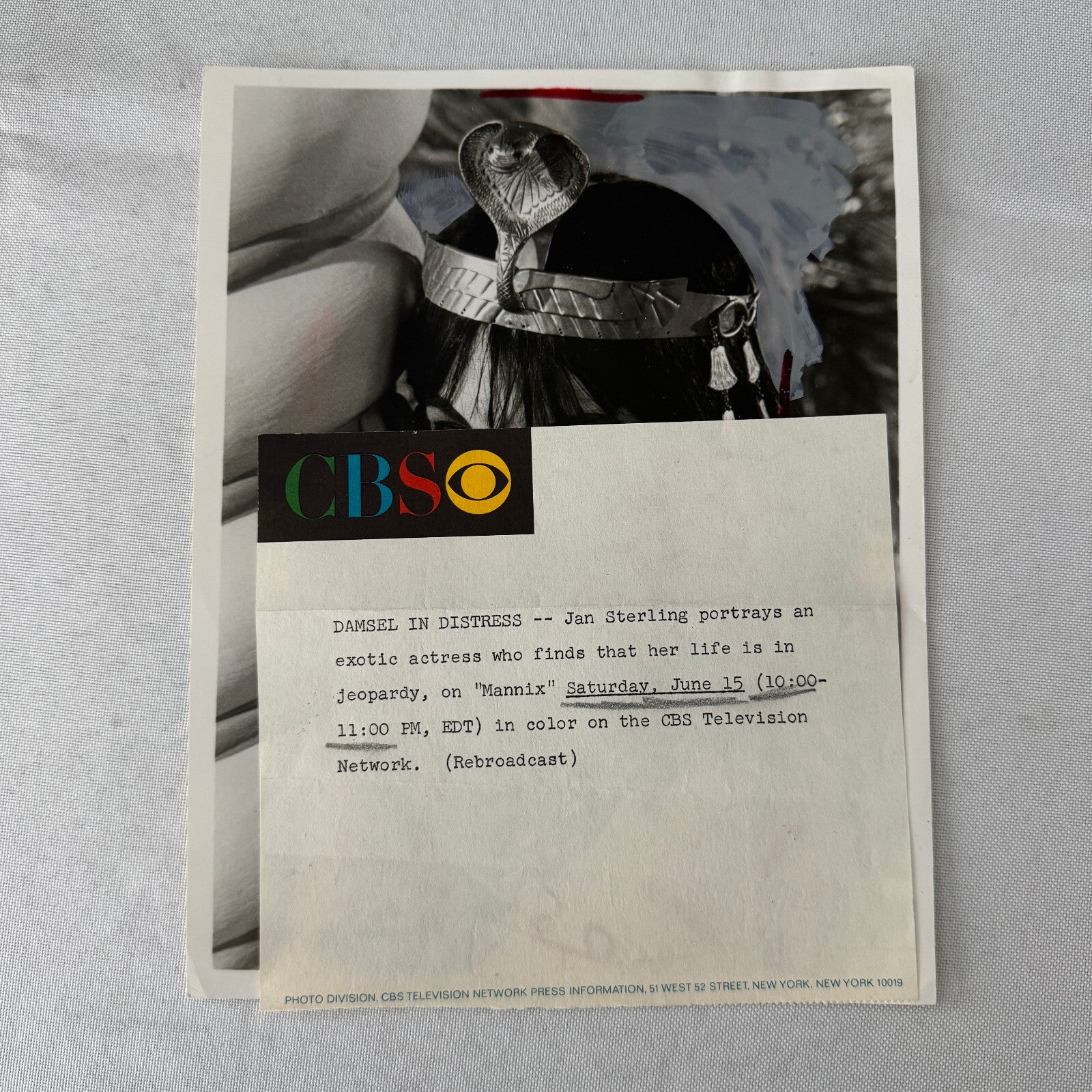 Vintage CBS Television Press Photo Photograph Jan Sterling Mannix