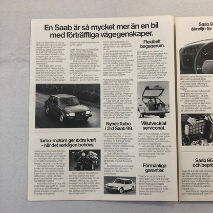 1979 Saab 900 99 96 Car Sales Brochure Catalog SWEDISH TEXT