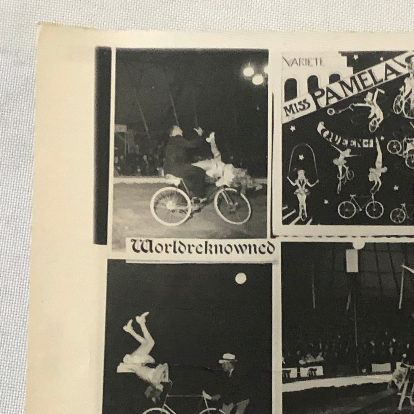 Circus Bicycle Act Performer Photo Photograph Miss Pamela Olliver Vintage
