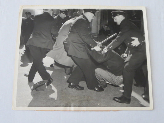 1948 Press Photo Photograph Police Beat Protesters New York Stock Exchange