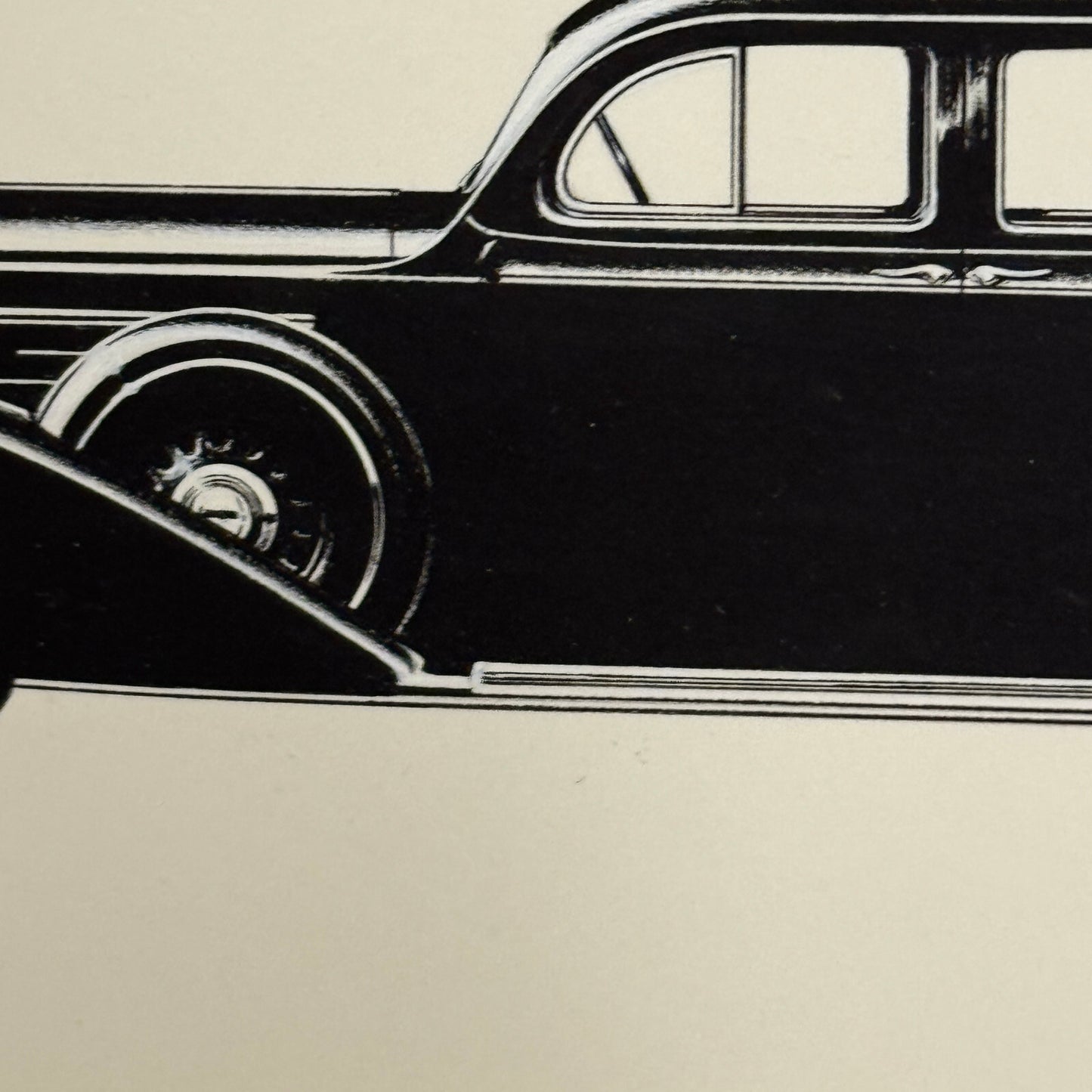 1937 Pierce Arrow Formal Sedan Car Illustration Art Drawing Vintage Miniature