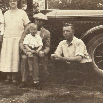 Vintage Automobile Photo Photograph Print Snapshot Early Car People Child