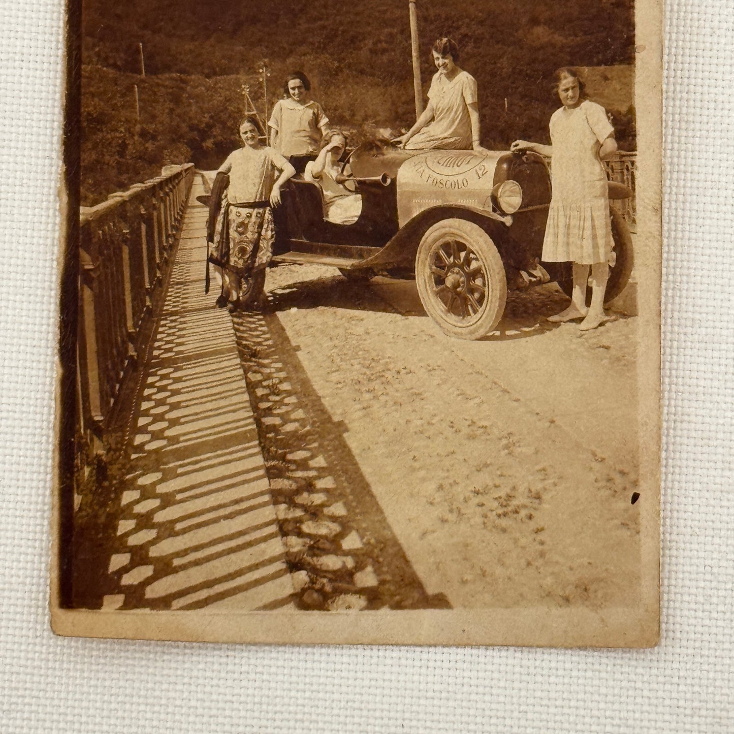 Vintage Photo Photograph Print Women with Early Automobile Car Antique 1926