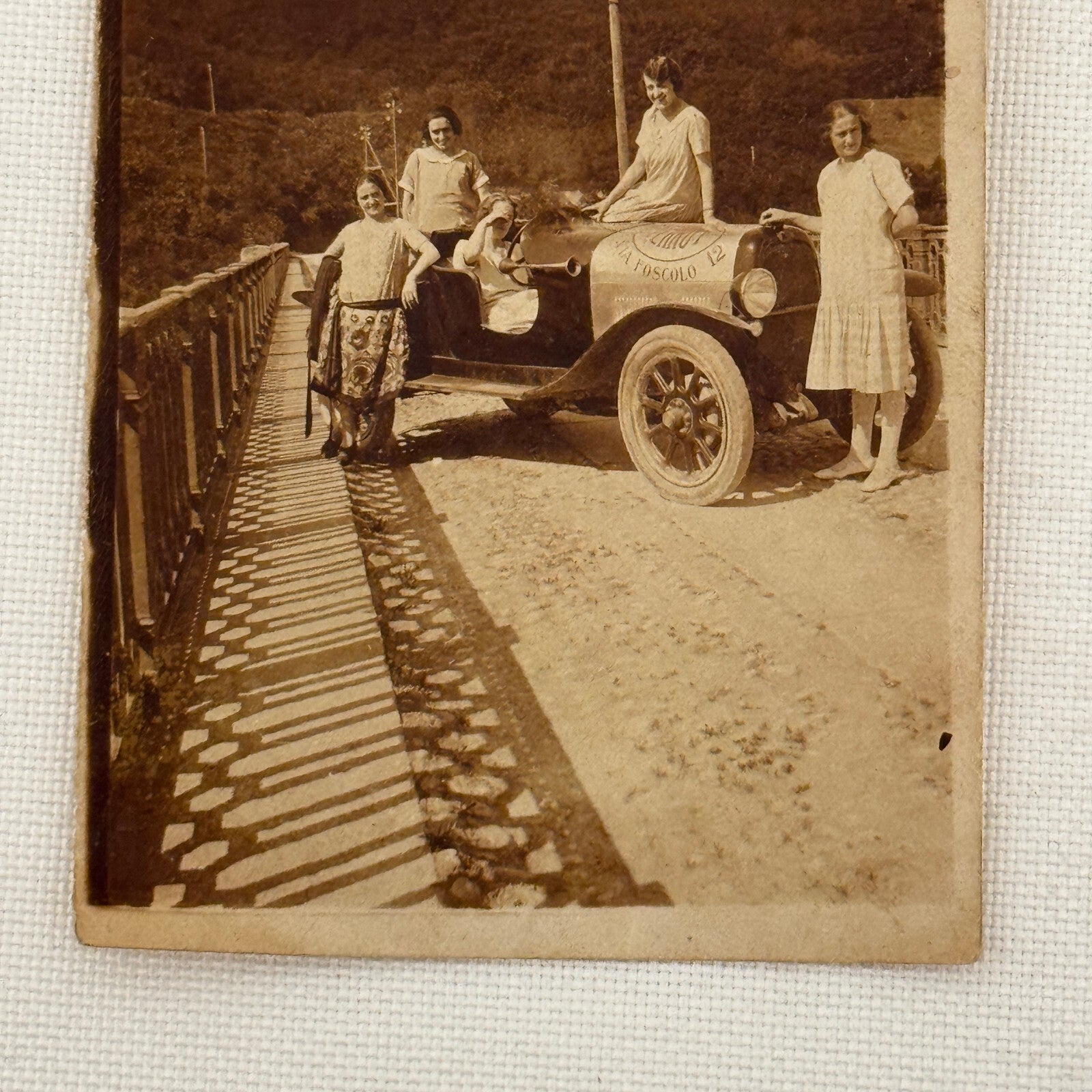 Vintage Photo Photograph Print Women with Early Automobile Car Antique 1926