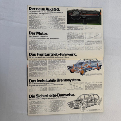 Audi 50 Poster Sales Brochure Catalog Advertising 1974 1975 GERMAN