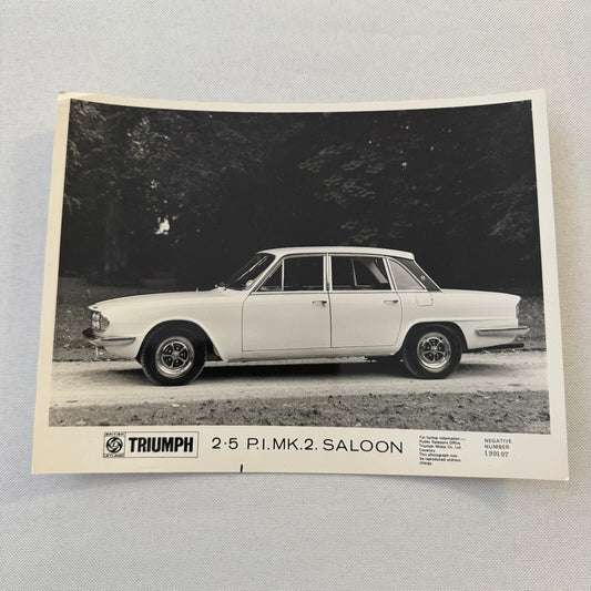 Triumph 2.5 PI MK 2 Saloon Sedan Car Factory Press Photo Photograph Print 1972