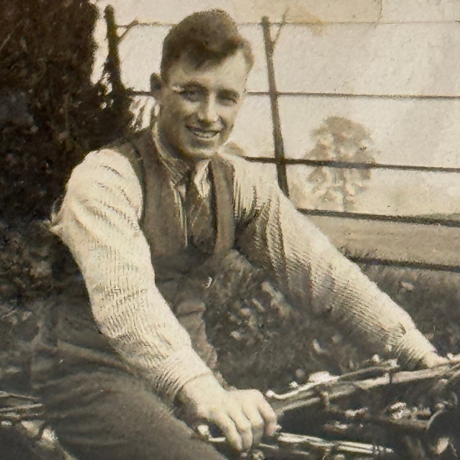 Vintage Photograph Photo Man on Motorcycle Bike