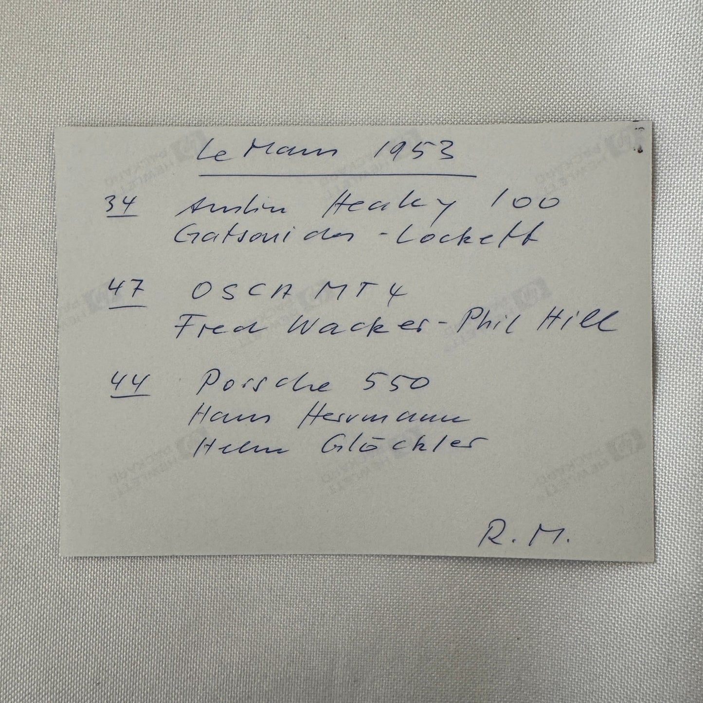 1953 LeMans Racing Photograph Photo Healey 100 OSCA MT4 Porsche 550 Modern