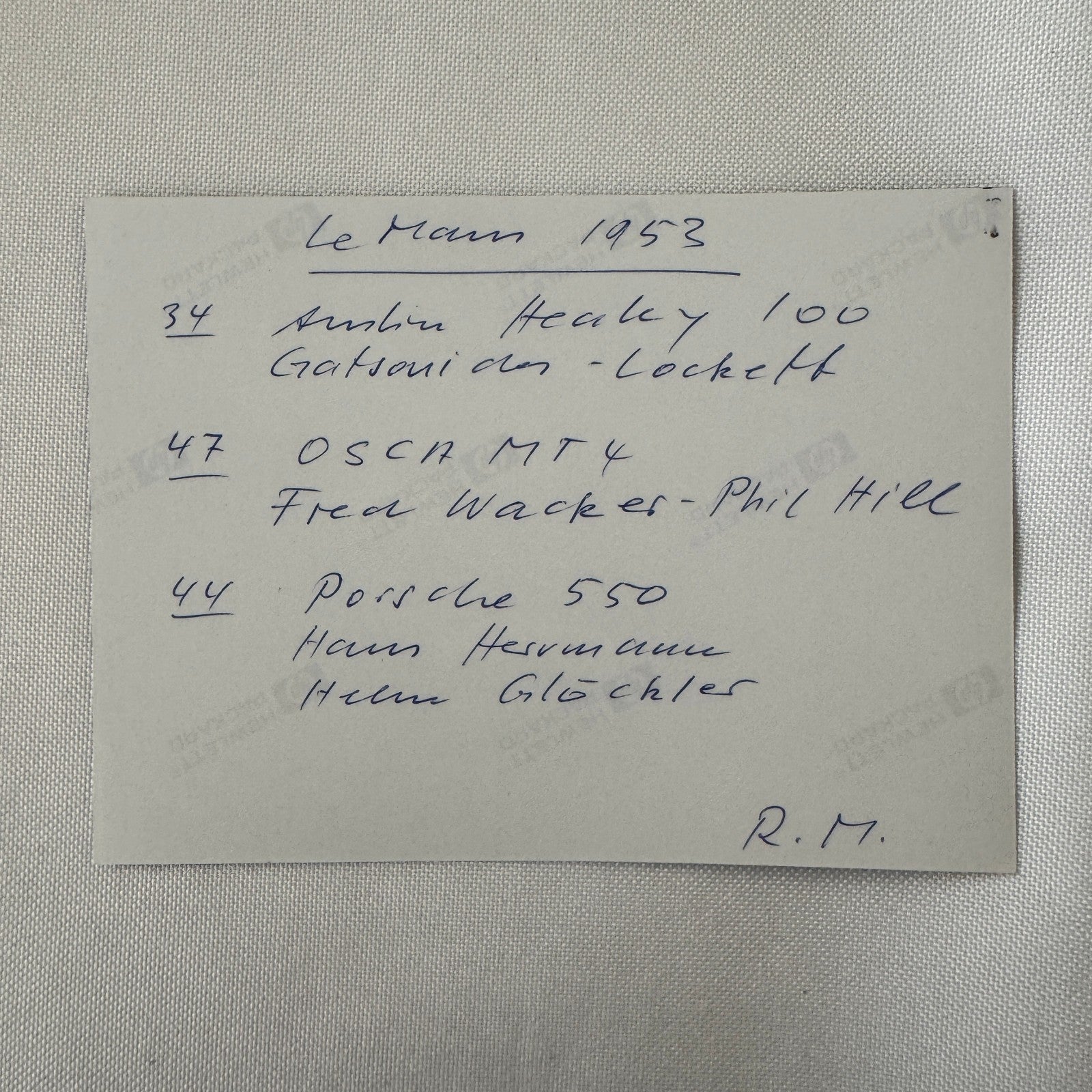 1953 LeMans Racing Photograph Photo Healey 100 OSCA MT4 Porsche 550 Modern