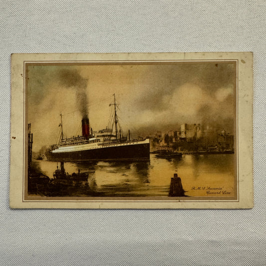 Cunard White Star Line RMS Ascania Boat Ship Vintage Card Postcard