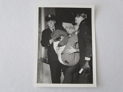 Vintage Montreal Photo Photograph - Smiling Police Officers Carrying Man 