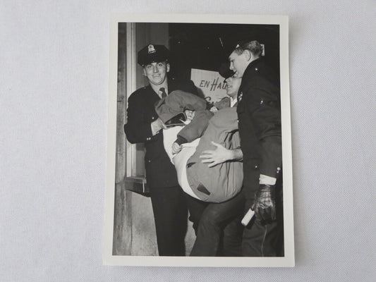 Vintage Montreal Photo Photograph - Smiling Police Officers Carrying Man 