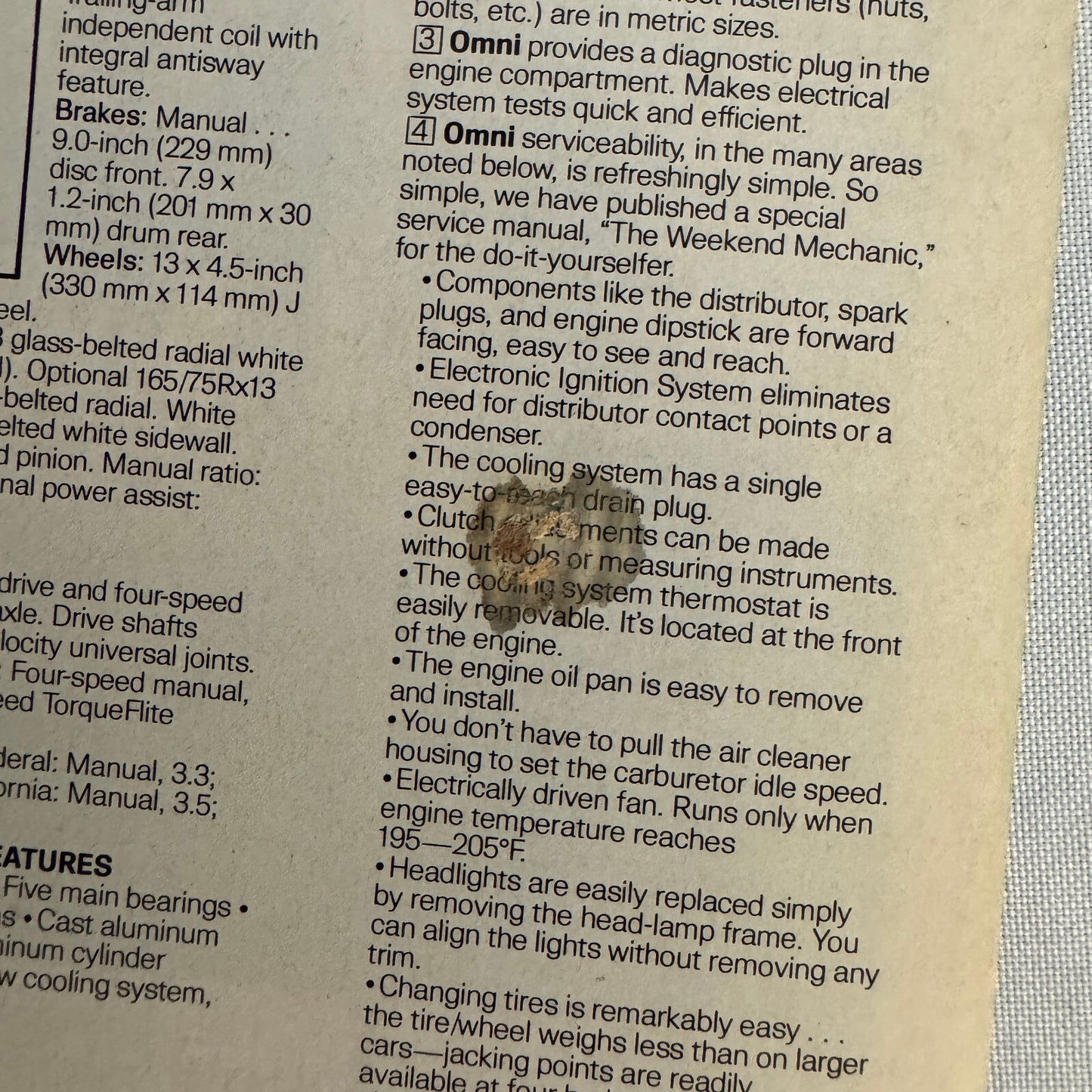 1978 Dodge Omni Car Sales Brochure Catalog Vintage Advertising