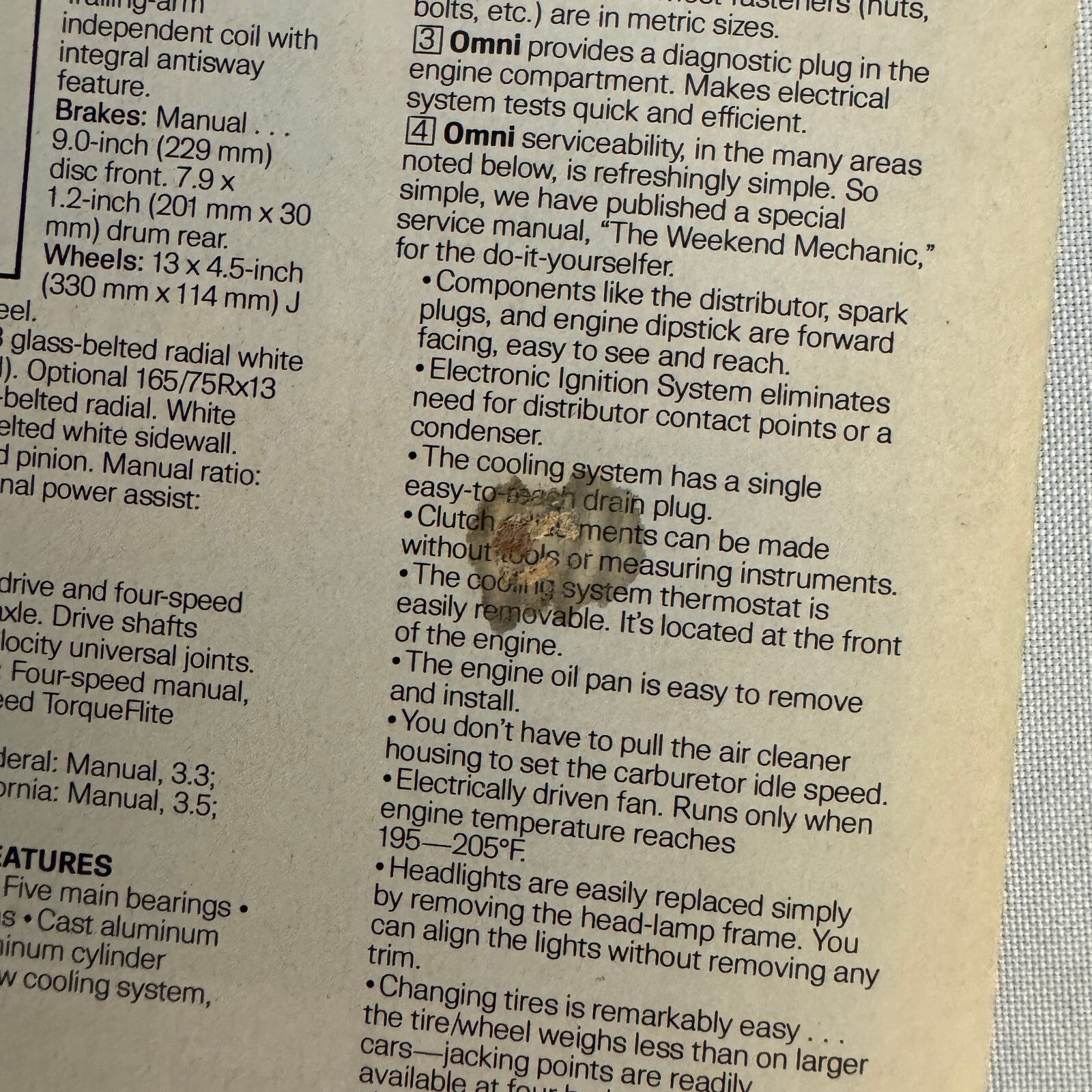 1978 Dodge Omni Car Sales Brochure Catalog Vintage Advertising