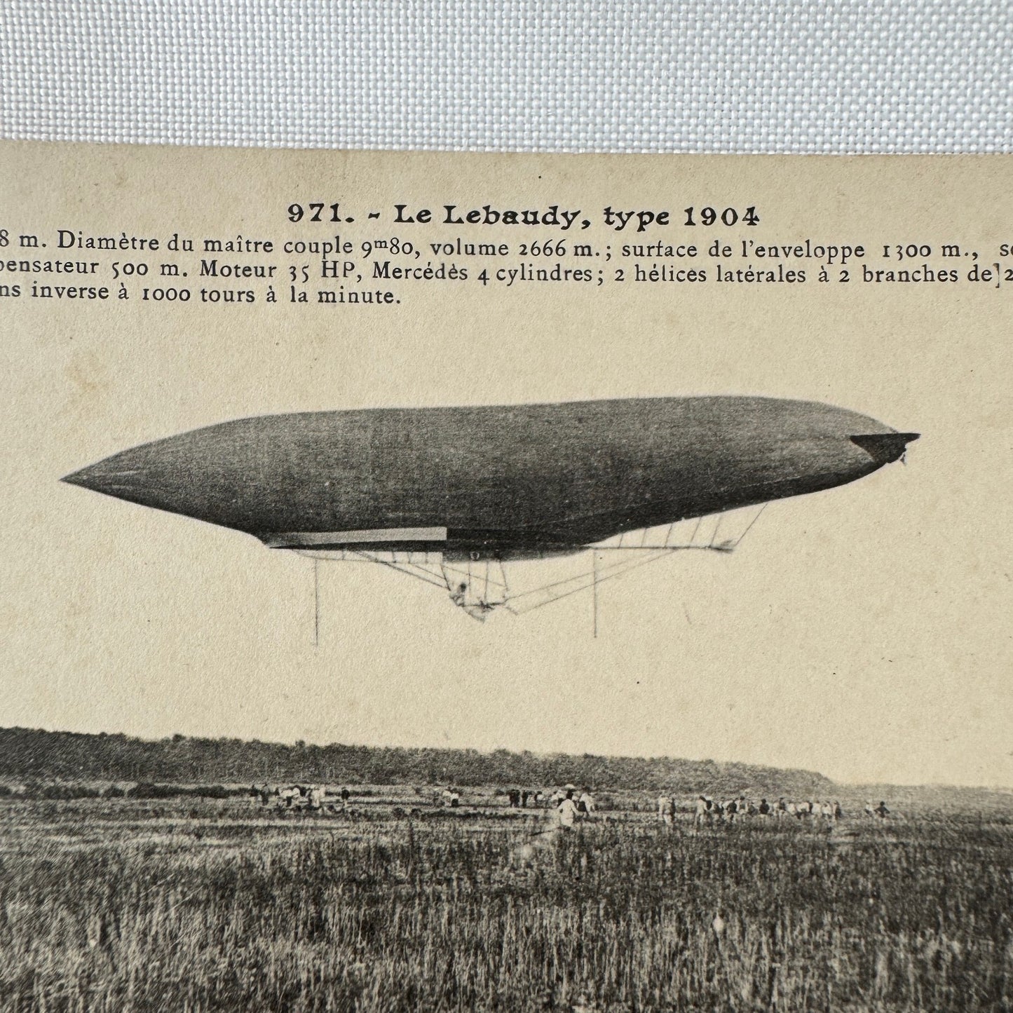 Vintage Zeppelin Airship Dirigible Postcard Post Card French Le Lebaudy