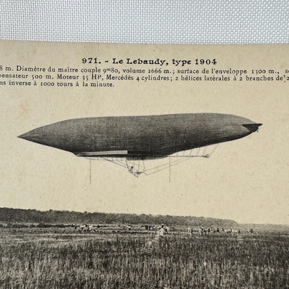 Vintage Zeppelin Airship Dirigible Postcard Post Card French Le Lebaudy