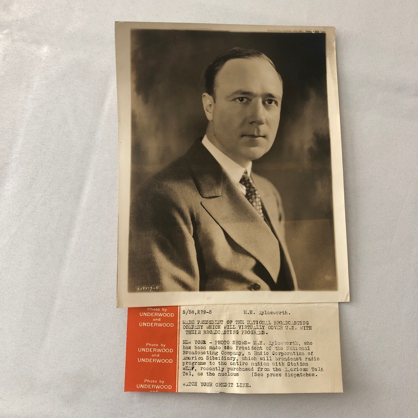 Press Photo Photograph Portrait National Broadcasting Company Radio President