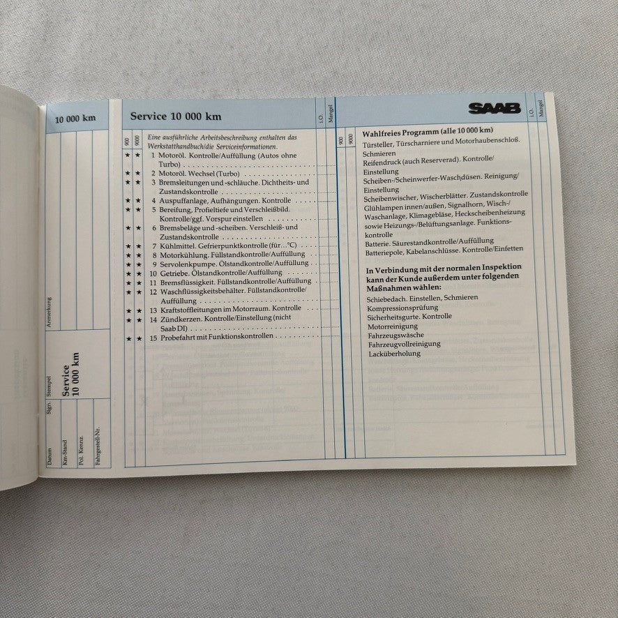 Saab 900 and 9000 Service Book Manual GERMAN 1988 1989