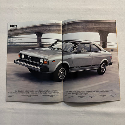 Vintage Subaru Car Sales Brochure Catalog Brat DL GF Coupe Sedan Station Wagon