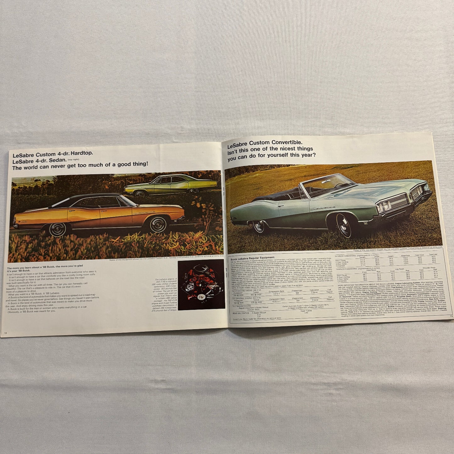 1968 Buick Sales Brochure Catalog GS400 GS350 Skylark Wildcat Electra Riviera +