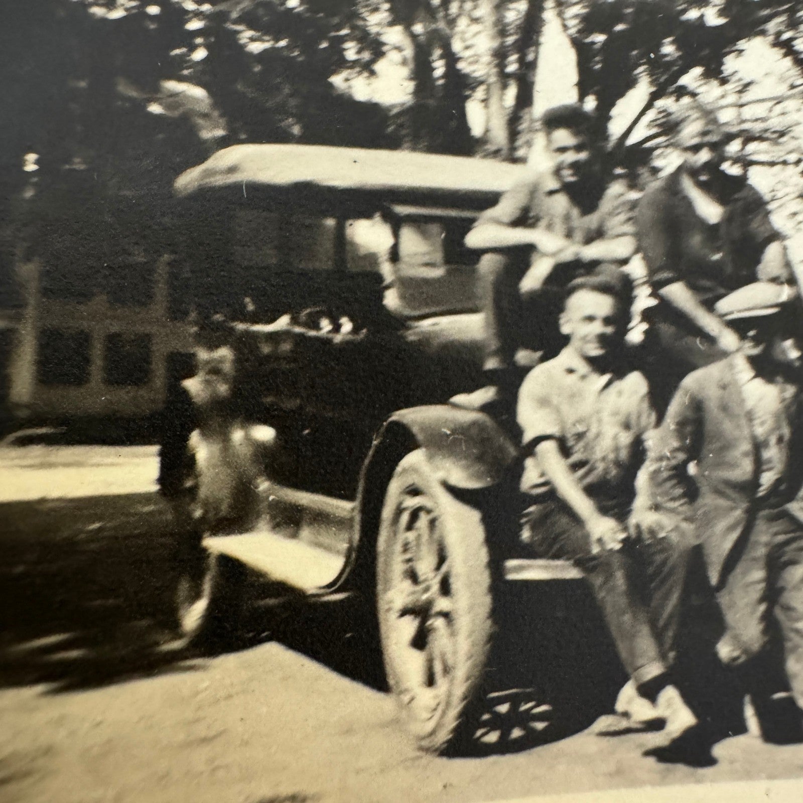 Vintage Car Photo Photograph Print Men with Automobile Snapshot