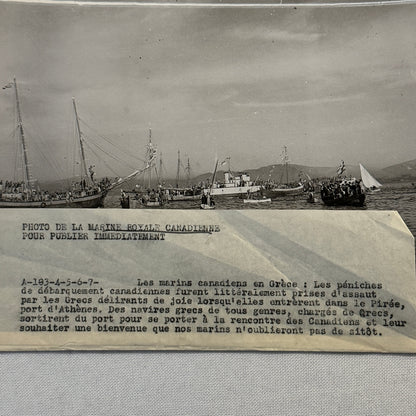 Vintage Royal Canadian Navy Ship Photograph Photo HMCS Saguenay Boat