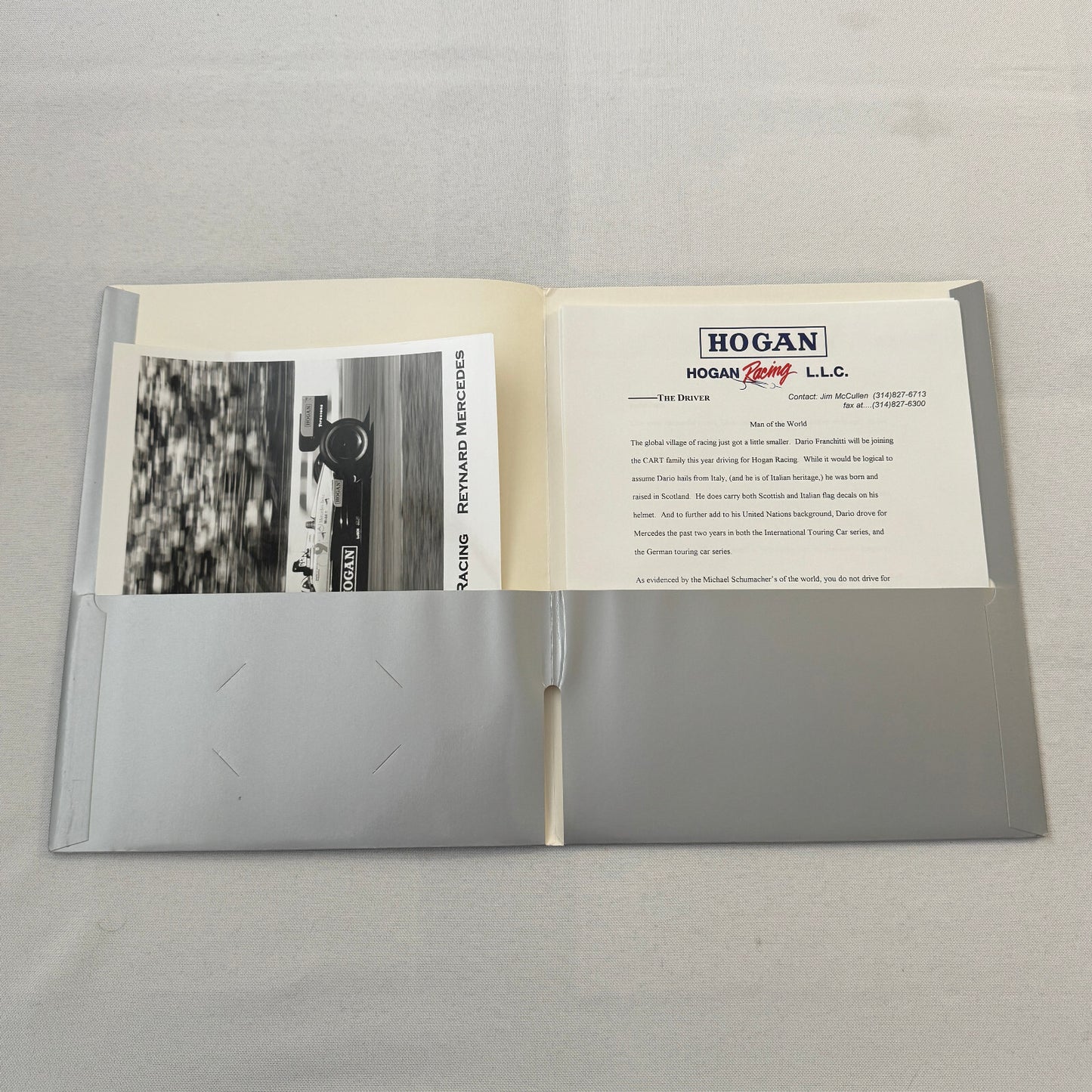 Hogan Racing PPG CART Dario Franchitti Reynard Mercedes Car Racing Press Kit