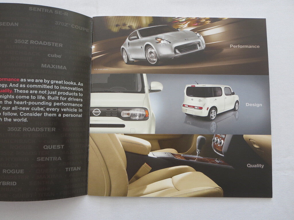2009 Nissan Sales Brochure Catalog Cube 350Z 370Z Roadster GT-R GTR Maxima +