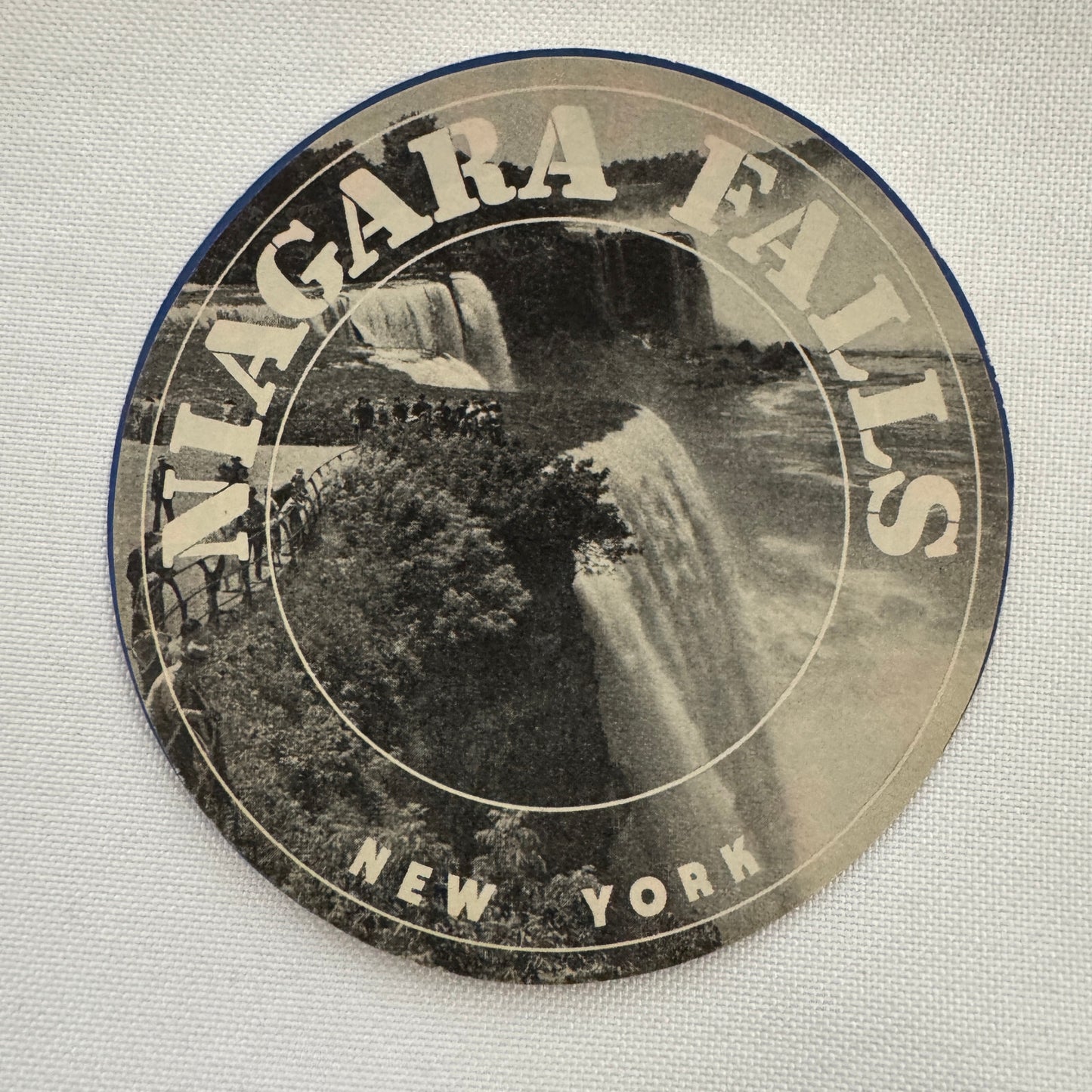 Vintage Travel Luggage Label Niagara Falls New York NY Souvenir