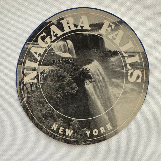 Vintage Travel Luggage Label Niagara Falls New York NY Souvenir