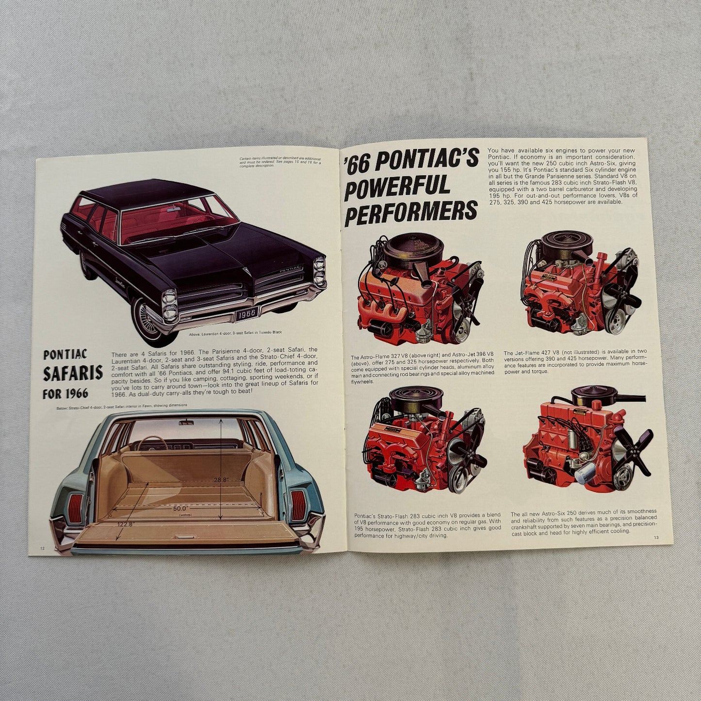 1966 Pontiac Sales Brochure Catalog Grand Parisienne Laurentian Strato Chief