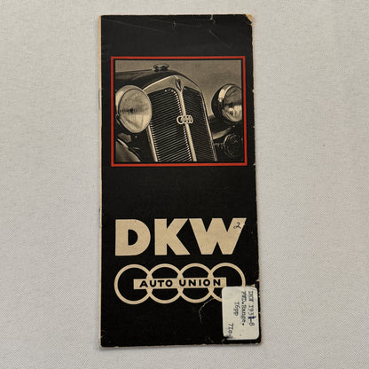 Auto Union DKW Car Sales Brochure Catalog Master Cabrio Saloon Delivery Van +