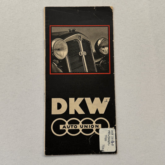 Auto Union DKW Car Sales Brochure Catalog Master Cabrio Saloon Delivery Van +