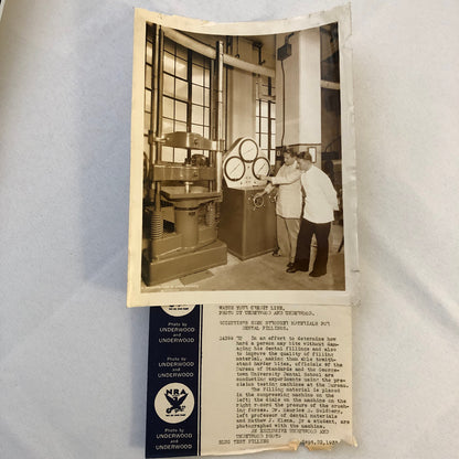 Press Photograph Photo Georgetown Unversity Dental School Testing Dentist 1933