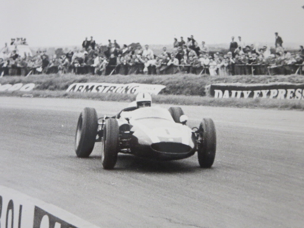 Vintage 1960 British Grand Prix Racing Press Photo Photograph Jack Brabham