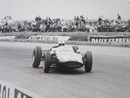 Vintage 1960 British Grand Prix Racing Press Photo Photograph Jack Brabham