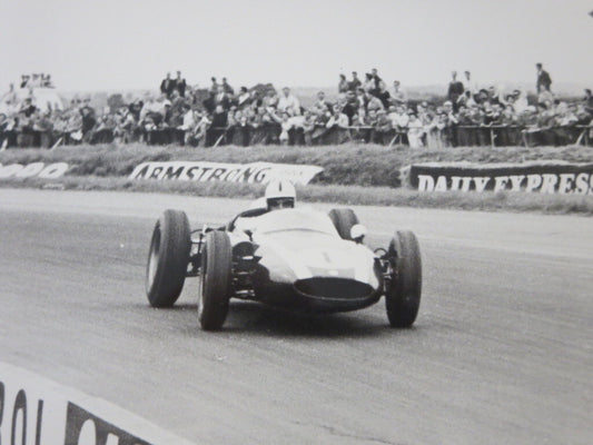 Vintage 1960 British Grand Prix Racing Press Photo Photograph Jack Brabham
